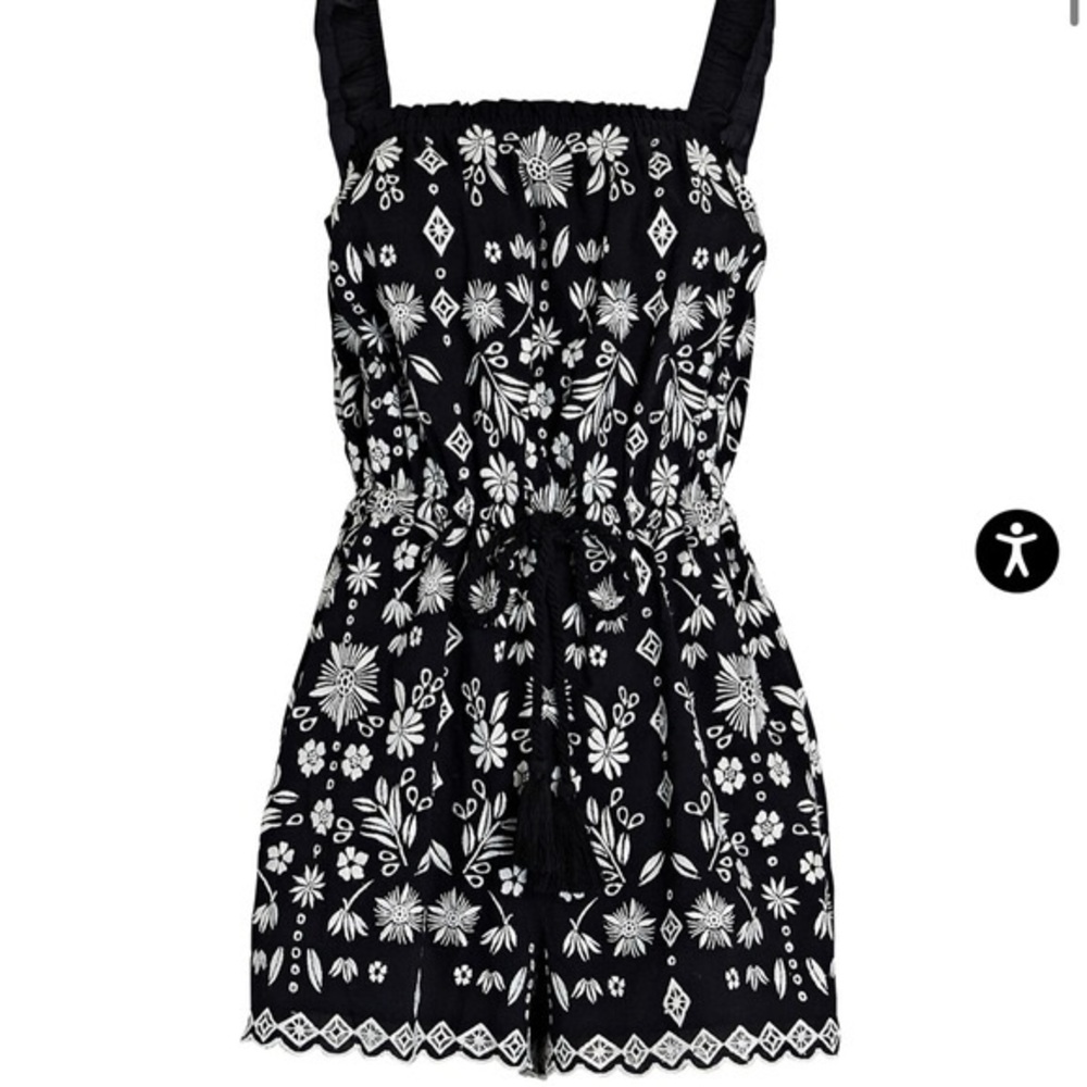 Intermix Marin Embroider NWT Black and white romper Size Large